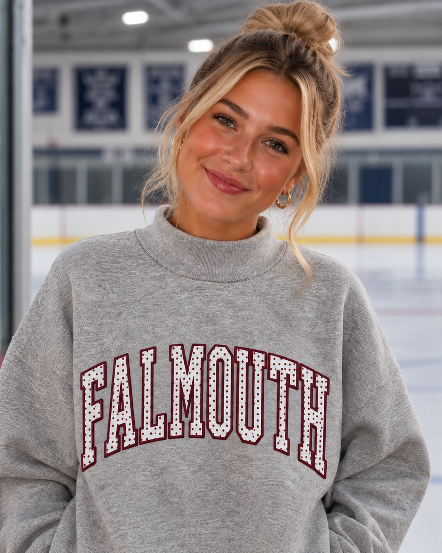 Falmouth Polka Dot Applique Mock Neck