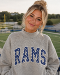 Rams Polka Dot Applique Mock Neck