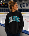 Sharks Applique Mock Neck